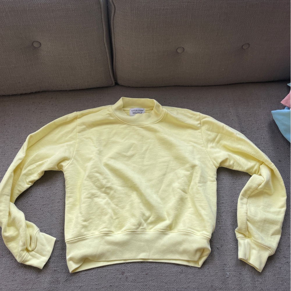 Cotton Citizen Yellow Crew Neck Cuffed Sleeve Sweatshirt